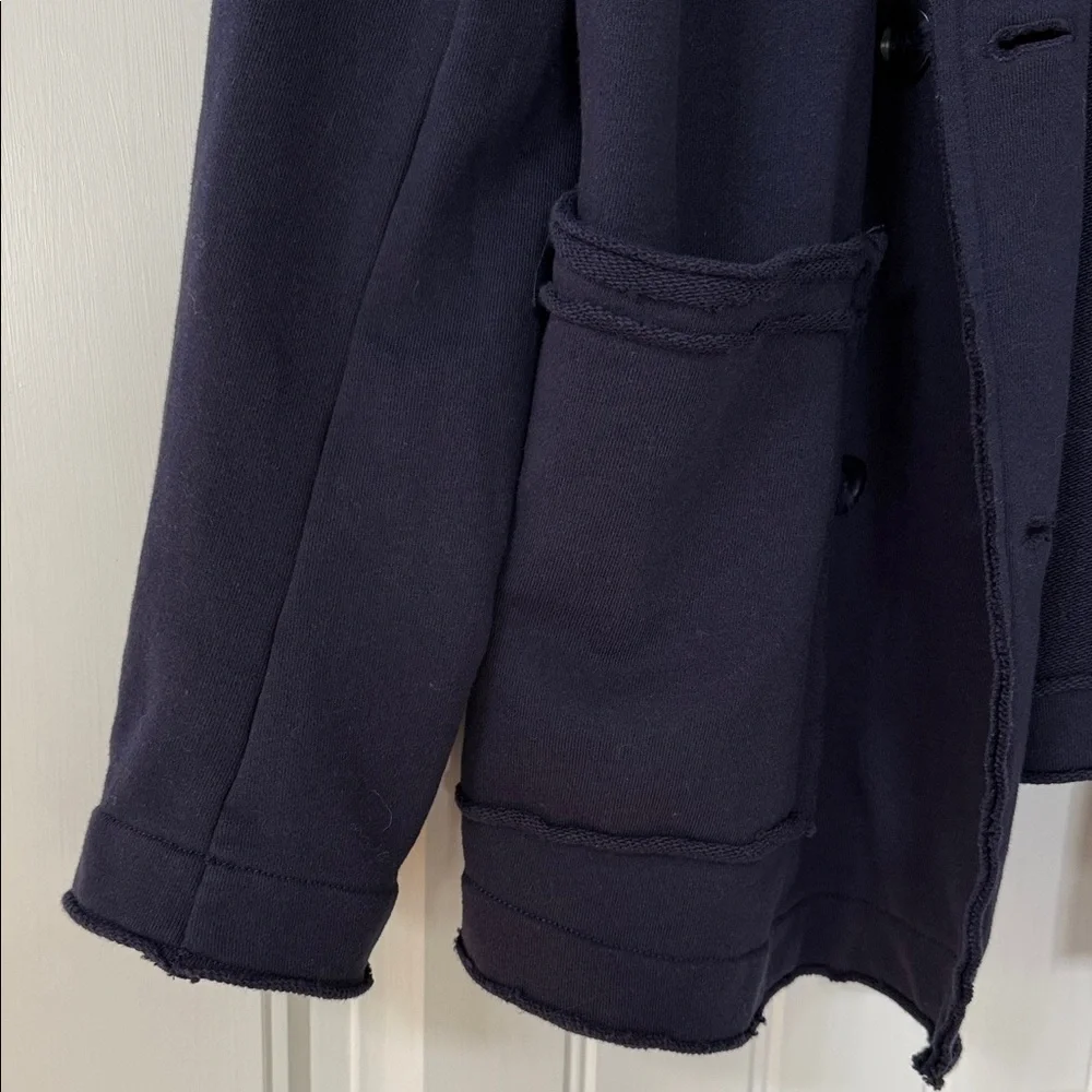 Anthropologie-Pilcro Navy Knit Blazer  NWT Size L Similar to Frank & Eileen - Picture 2 of 3